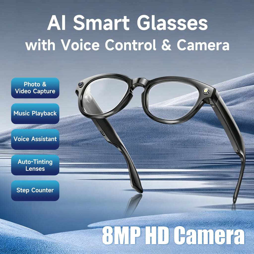Smart Camera Glasses with Bluetooth Audio