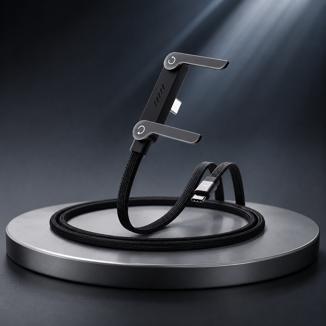 240W Type-C Charging Cable with Invisible Phone Stand