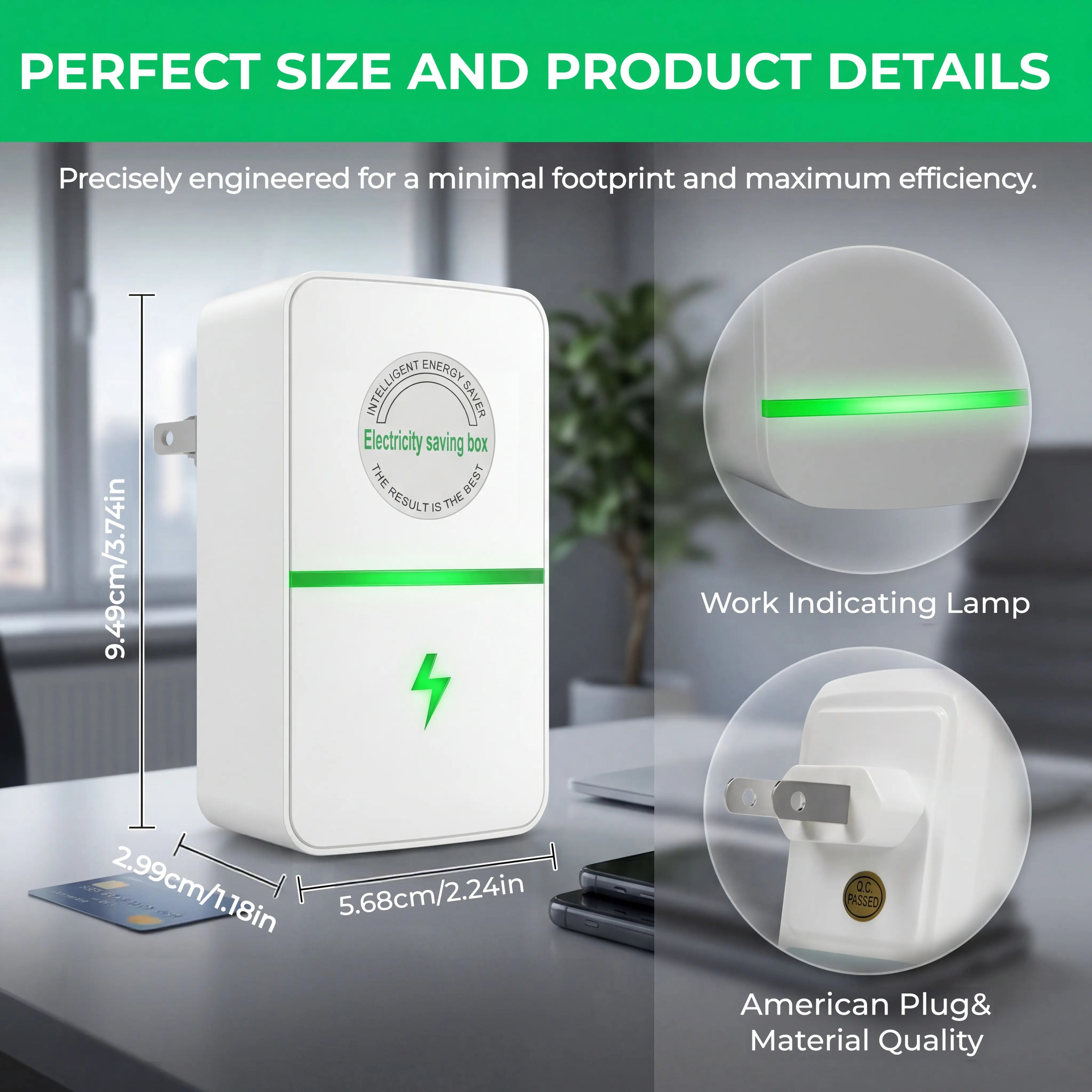 Compact smart power stabilizer designed for everyday home electronics and appliances.